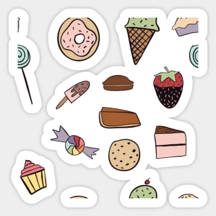 Sweet treats pattern full colors Sticker